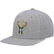 Milwaukee Bucks Mitchell & Ness 2.0 Snapback Hat - Heathered Gray