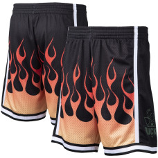 Milwaukee Bucks Mitchell & Ness 2000/01 Flames Swingman basketball Shorts - Black
