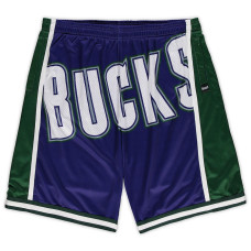 Milwaukee Bucks Mitchell & Ness Big & Tall Hardwood Classics Big Face 2.0 basketball Shorts - Purple