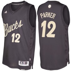 NBA Milwaukee Bucks #12 Jabari Parker Black 2016-17 Christmas Day Jersey