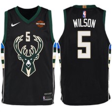 2017-18 Season D.J. Wilson Milwaukee Bucks #5 Statement Harley Black Jersey