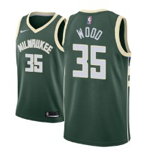 Men NBA 2018-19 Christian Wood Milwaukee Bucks #35 Icon Edition Green Jersey