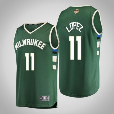 Bucks Brook Lopez Men's 2021 NBA Finals Icon Edition Jersey Green