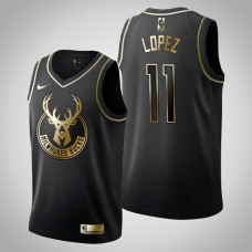 Milwaukee Bucks Brook Lopez #11 Black Golden Edition Jersey