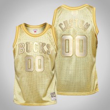 Milwaukee Bucks #00 Custom Midas SM Limited Edition Gold Jersey
