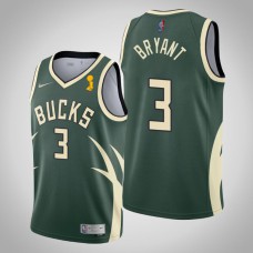 Bucks Elijah Bryant 2021 NBA Finals Champions Earned Jersey Green