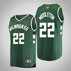 Bucks Khris Middleton Men's 2021 NBA Finals Icon Edition Jersey Green