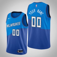 2020-21 Milwaukee Bucks Custom #00 Blue City Jersey