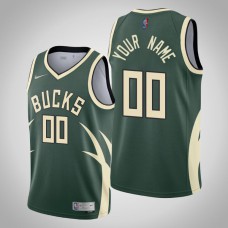 2020-21 Milwaukee Bucks Custom #00 Green Earned Jersey