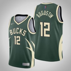 2020-21 Milwaukee Bucks D.J. Augustin #12 Green Earned Jersey