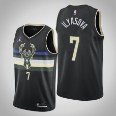 2020-21 Milwaukee Bucks Ersan Ilyasova #7 Statement Jordan Brand Black Jersey