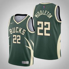 2020-21 Milwaukee Bucks Khris Middleton #22 Green Earned Jersey