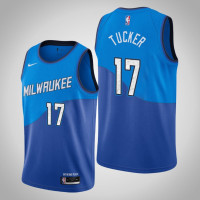 2020-21 Milwaukee Bucks P.J. Tucker #17 Blue City Jersey