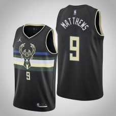 2020-21 Milwaukee Bucks Wesley Matthews #9 Statement Jordan Brand Black Jersey