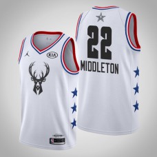 2019 NBA All-Star Men's Milwaukee Bucks Khris Middleton #22 White Swingman Jersey
