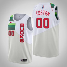 Men NBA 2018-19 Custom Milwaukee Bucks #00 Earned Edition White Swingman Jersey