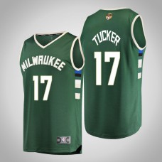 Bucks P.J. Tucker Men's 2021 NBA Finals Icon Edition Jersey Green