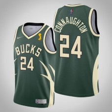 Bucks Pat Connaughton 2021 NBA Finals Champions Earned Jersey Green