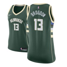 Women's 2017-18 Season Malcolm Brogdon Milwaukee Bucks #13 Icon Edition Green Swingman Jersey