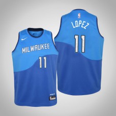 Youth Brook Lopez Milwaukee Bucks #11 City Royal 2021 Season Jersey