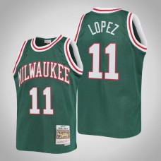 Youth Milwaukee Bucks Brook Lopez #11 Green 1970-71 Hardwood Classics Jersey