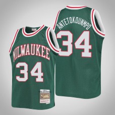 Youth Milwaukee Bucks Giannis Antetokounmpo #34 Green 1970-71 Hardwood Classics Jersey