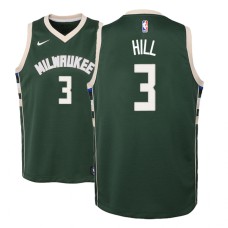 Youth NBA 2018-19 George Hill Milwaukee Bucks #3 Icon Edition Green Jersey
