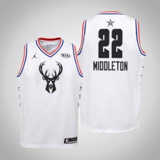 2019 NBA All-Star Youth Milwaukee Bucks Khris Middleton #22 White Swingman Jersey